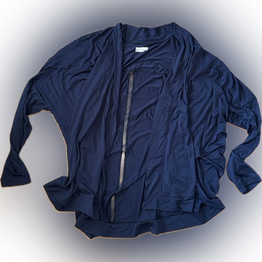 Columbia PFG Navy Blue Women's Open Front Flowy Lightweight SPF Cardigan